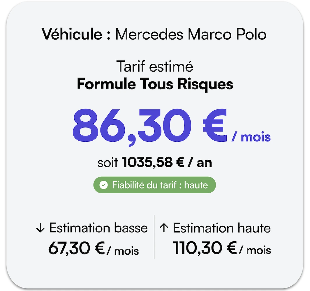 Estimation de votre tarif